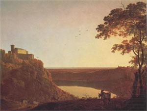 Joseph Wright View of the Lake of Nemi at Sunset (mk05) china oil painting image